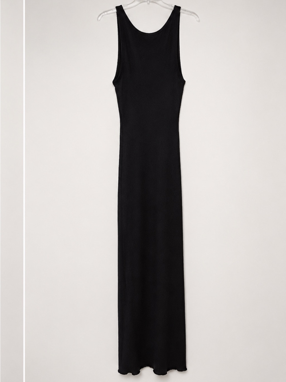 Good American Black Ribbed Maxi Dress